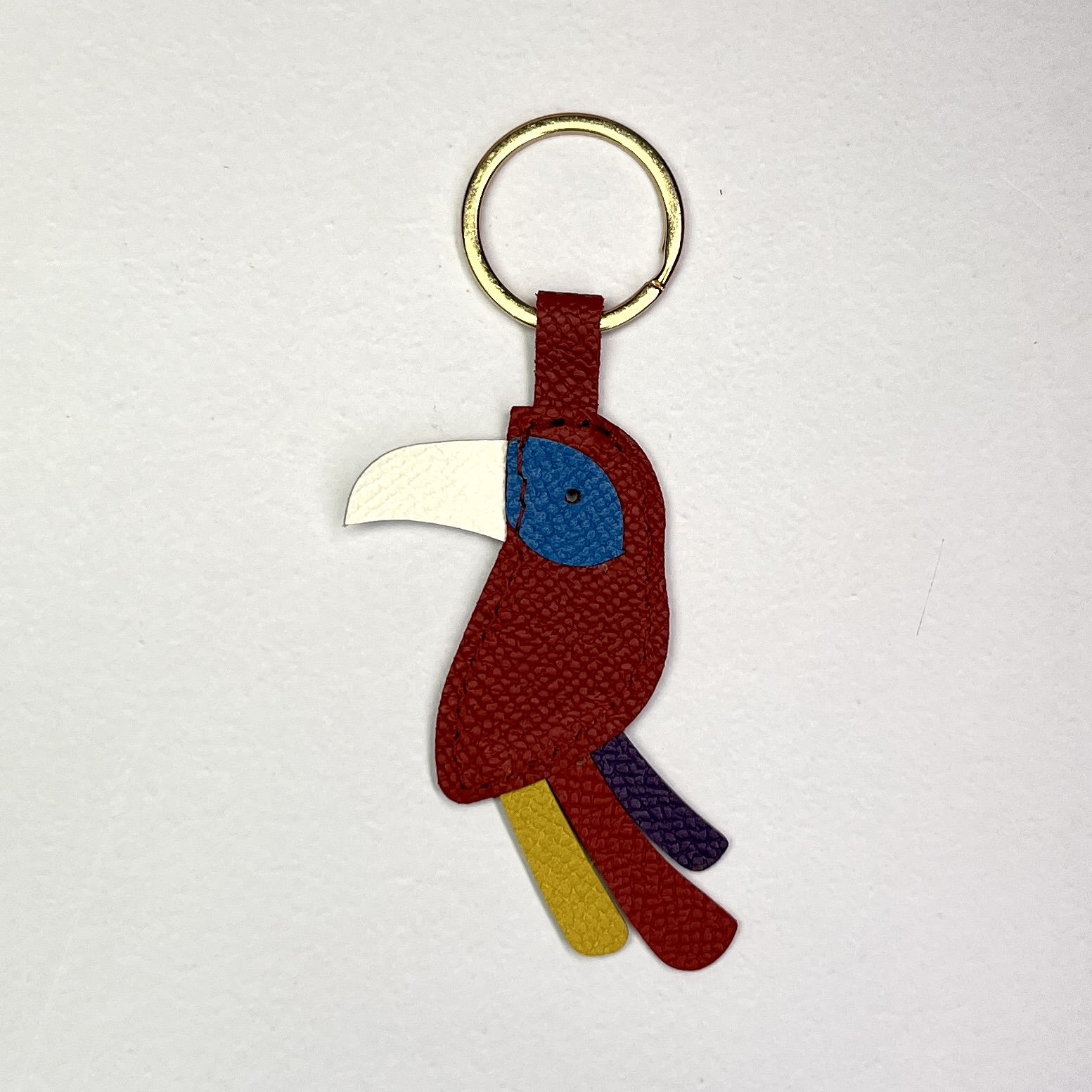 Móc chìa khoá/ charm da thủ công hình vẹt - Epsom